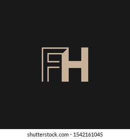 FH or HF font designs for logo and icons