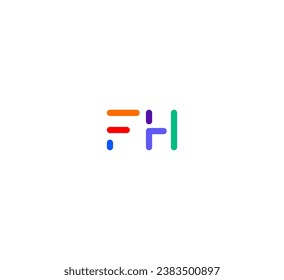 FH, elementos de plantilla de diseño de logotipo de letras HF. Logo de la letra digital abstracta moderna.