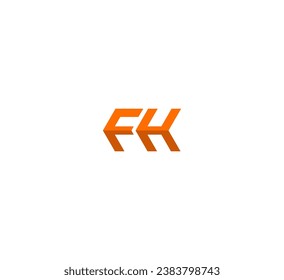 FH, elementos de plantilla de diseño de logotipo de letras HF. Logo de la letra digital abstracta moderna.