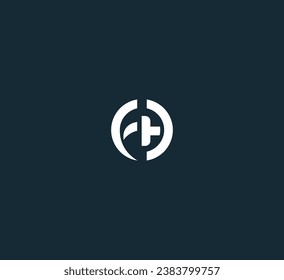 FH, HF letter logo design template elements. Modern abstract digital alphabet letter logo.