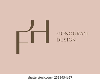 FH or HF letter logo icon design. Classic style luxury initials monogram.