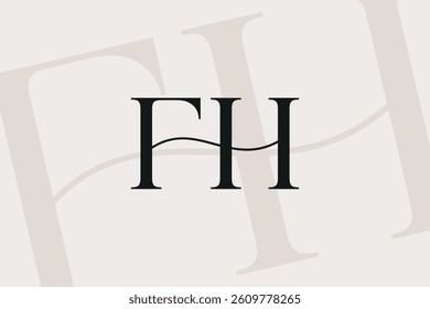 FH or HF letter logo icon design. Classic style luxury initials monogram.