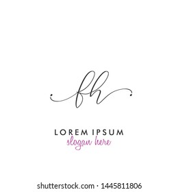 FH Initial beauty monogram logo vector