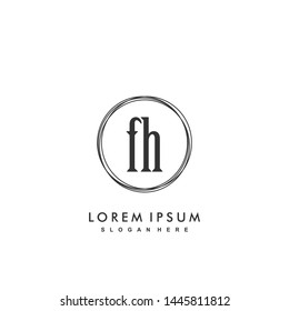 FH Initial beauty monogram logo vector