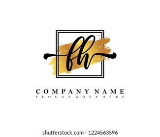 FH Initial handwriting logo concept
