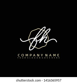 FH Initial handwriting logo concept