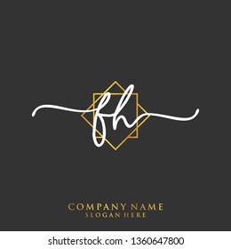 FH Initial handwriting logo template