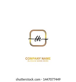 FH Initial handwriting logo template vector