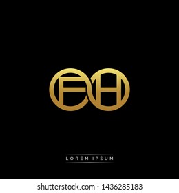 FH initial letter linked circle capital monogram logo modern template