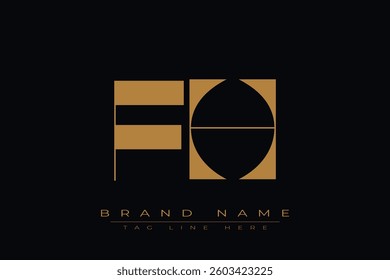FH initial letter logo design. Letter F and H luxury alphabet letter logo icon template
