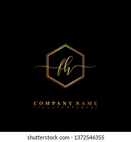 FH Initial luxury handwriting logo vector