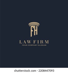 FH-Logo der ersten Monogram-Anwaltsfirma mit Säulendesign