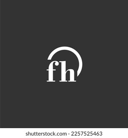 FH initial monogram logo with creative circle line design