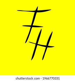 FH-Zeichen, handgeschriebenes Logo für Identität