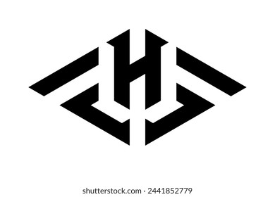 FH initials logo square vector template black and white