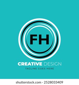 FH letter logo creative design. FH unique design. Vector illustration