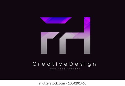 FH Letter Logo Design in Purple Texture Colors. Creative Modern Letters Vector Icon Logo Illustration.