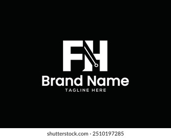 Letra FH Logo design Vetor Arte, Ícones e Gráficos