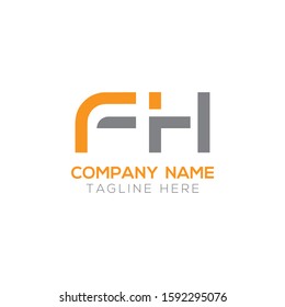 FH Letter Logo Modern Business Vector Template. Initial FH Logo Design With Orange and Grey Color