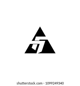 fh, fh letter and triangle logo vector.
