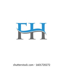 FH letter Type Logo Design vector Template. Abstract Letter FH logo Design