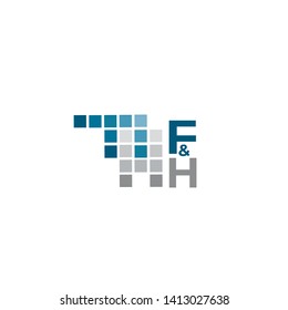 F,H letters construction logo design . FH letters of the alphabet business logo design
