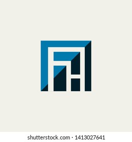 F,H letters construction logo design . FH letters of the alphabet business logo design