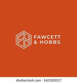 F,H letters construction logo design . FH letters of the alphabet business logo design
