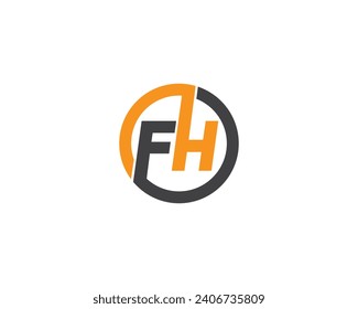 Letras FH elementos de diseño de logotipo creativo.