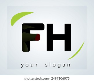Fh LOGO.Fh abstract.Fh Monogram logo design.Fh Creative and unique alphabet.
