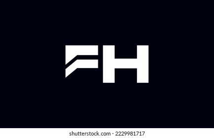 FH logo design. Initial letter FH logo design. FH logo monogram design vector template.