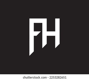 Logo de FH. Ilustración vectorial de la plantilla de diseño del logotipo de la letra. Carta abstracta. Monograma de la plantilla de diseño de logotipos de letras modernas. Firma de la carta. Vector de diseño de letras.