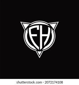 FH Logo monogram isolated with circle shape and three arrow design template