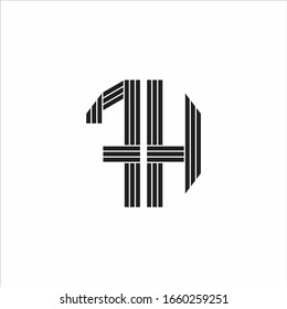 Estilo de esquema monográfico del logotipo FH aislado en fondo blanco