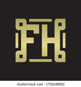 FH Logo-Monogramm mit Design-Vorlage für die Linie