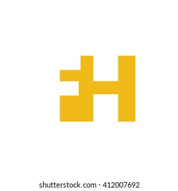 FH Logo. Vector Graphic Branding Letter Element. White Background
