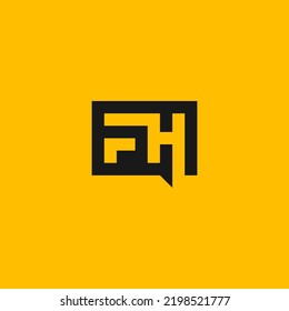 Logo de consultoría en monograma FH en forma cuadrada - negro.