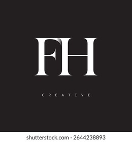 FH Monograma Logo Mínimo Marca de Letra Elegante para Luxo, Moda   Marcas criativas	
