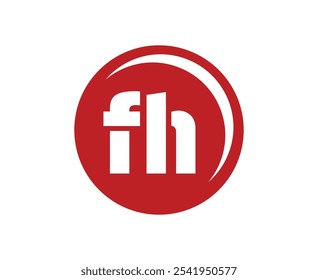 FH sport emblem or team logotype. Ball logo with a combination of Initial letter F and H for balls shop, sports company, training, club badge. Vector illustration.