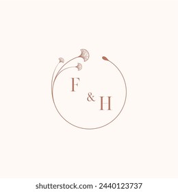 FH wedding monogram logo designideas as inspiration