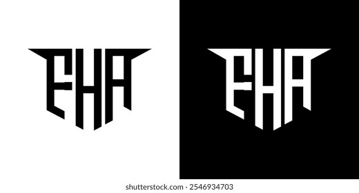 FHA letter logo design with white background in illustrator, vector logo modern alphabet font overlap style, calligraphy designs for logo, Poster, Invitation, etc.