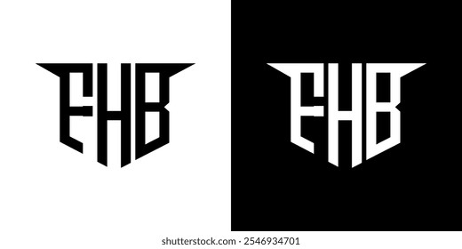 Diseño de logotipo de letra FHB con fondo blanco en ilustrador, estilo de superposición de fuentes de alfabeto moderno de logotipo de Vector, diseños de caligrafía para logotipo, póster, invitación, etc.