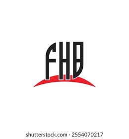 FHB letter logo design with white background in illustrator, vector logo modern alphabet font