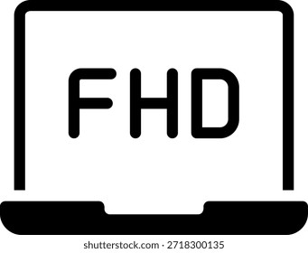 Vector de ilustración de icono de glifo FHD
