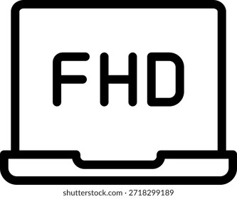 Vector de ilustración de icono de línea FHD