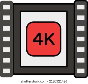 FHD or UHD video Vector Color Icon Design, Video blogger Symbol, vlogger or videography equipment Sign, motion pictures and film maker Stock illustration, 4k footage Concept,