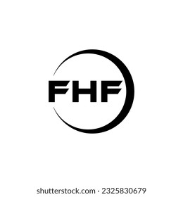 FHF letter logo design in illustration. Vector logo, calligraphy designs for logo, Poster, Invitation, etc.