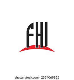 FHI letter logo design with white background in illustrator, vector logo modern alphabet font