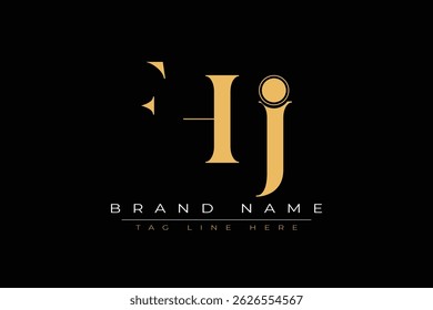 FHJ abstract letter logo design. This logo is designed by three abstract letters.