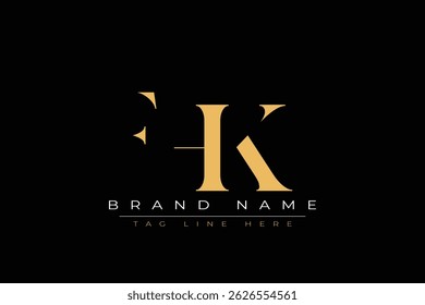 FHK abstract letter logo design. This logo is designed by three abstract letters.